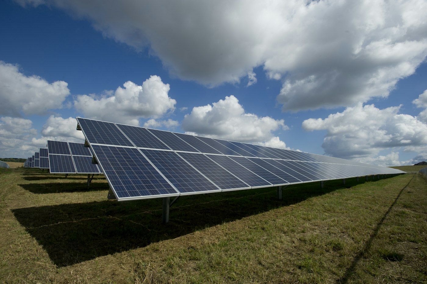 Solar panel array installed on a rooftop